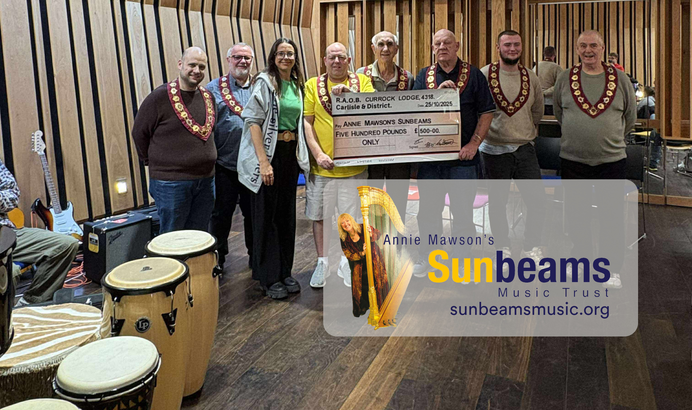 Donation to Annie Mawson’s Sunbeams Music Trust